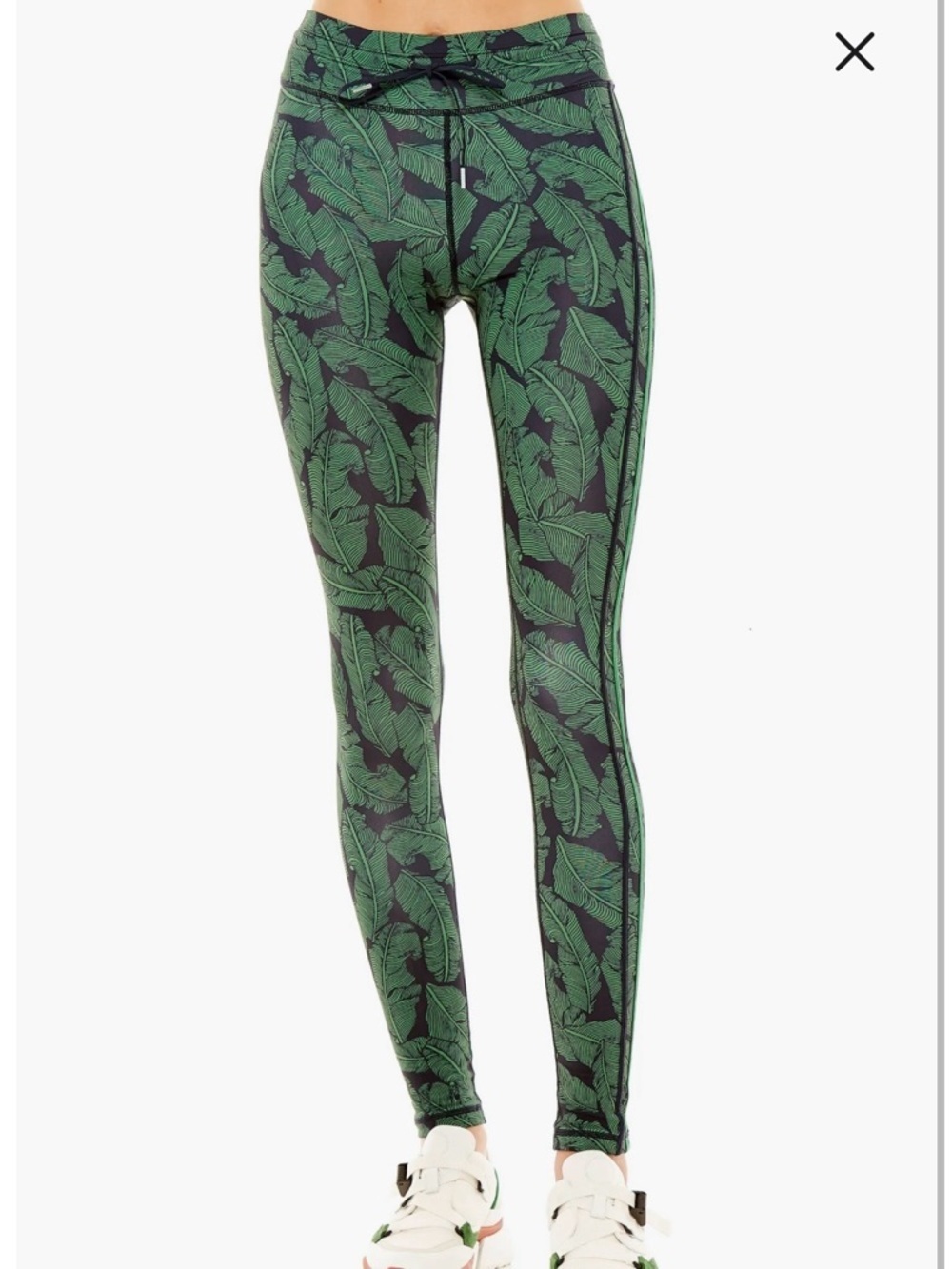 The Upside Leggings Palm Leaf Print Yoga Pants Athletic Tropical Green Navy Sz 2
